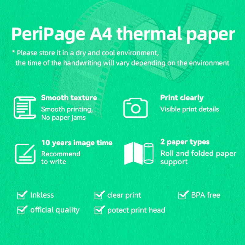 A4 Rolled Thermal Paper / กระดาษความร้อน ขนาด A4 2ม้วน แบบแห้งเร็ว