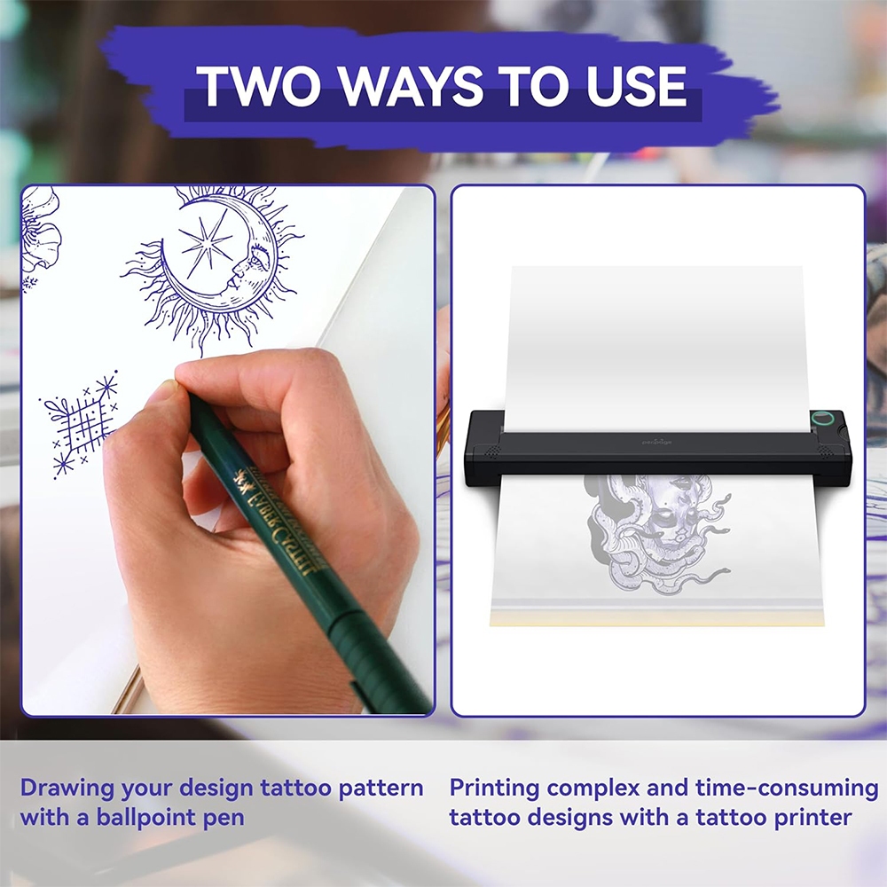 A4 Thermal Tattoo Transfer Paper / กระดาษลอกลายขนาด A4 แบบแผ่น เหมาะสำหรับการใช้ในการพิมพ์ลายสัก