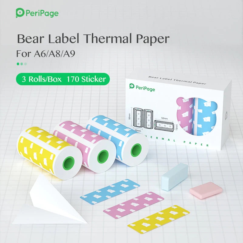 Bear Label Sticker Paper กระดาษสติกเกอร์ลาเบล ลายหมี