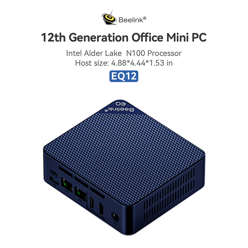 Beelink EQ12 N100 Mini Pc office + Ram16GB + Storage 500GB+Window OS11