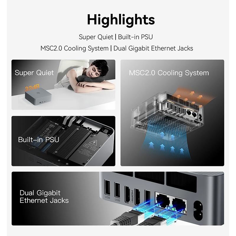 Beelink EQR6 มินิพีซี ใหม่ AMD Ryzen™ 7 6800H/6800u/6800HX/6600U มาพร้อม Ram และ Strorage
