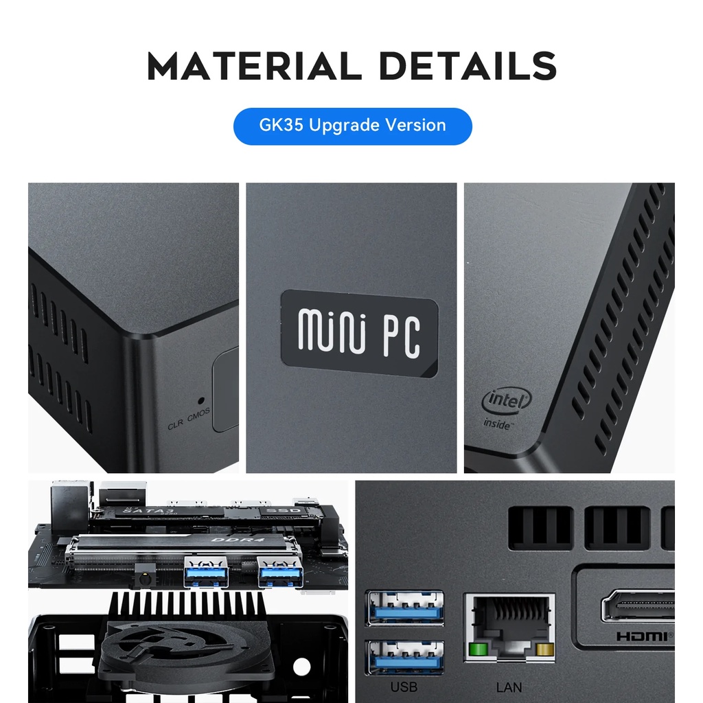 Beelink GK35 Pro Mini PC มินิ พีซี Intel Celeron J4105 RAM 8GB/SSD 256GB WIF5.8G Windows 10