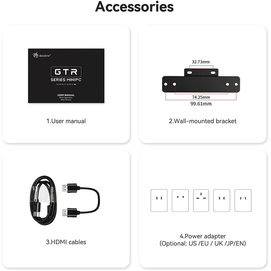 Beelink GTR7 7840HS Ryzen7 + RAM 32GB Storage 1 TB MINI PC คอมพิวเตอร์ตั้งโต๊ะขนาดเล็ก