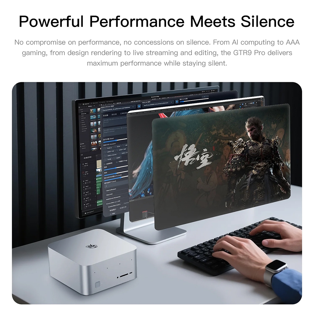 Beelink GTR9 Pro รุ่นใหม่ล่าสุด 2025 ซีพียู AMD Ryzen™ AI Max+ 395 ขนาด RAM 128GB ROM 2TB*1 slot