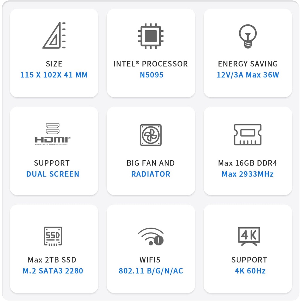 Beelink MINI S N5095 Gen 11th ปี 2022 มินิพีซี MINI PC office RAM 8GB/ROM 256G Window OS11