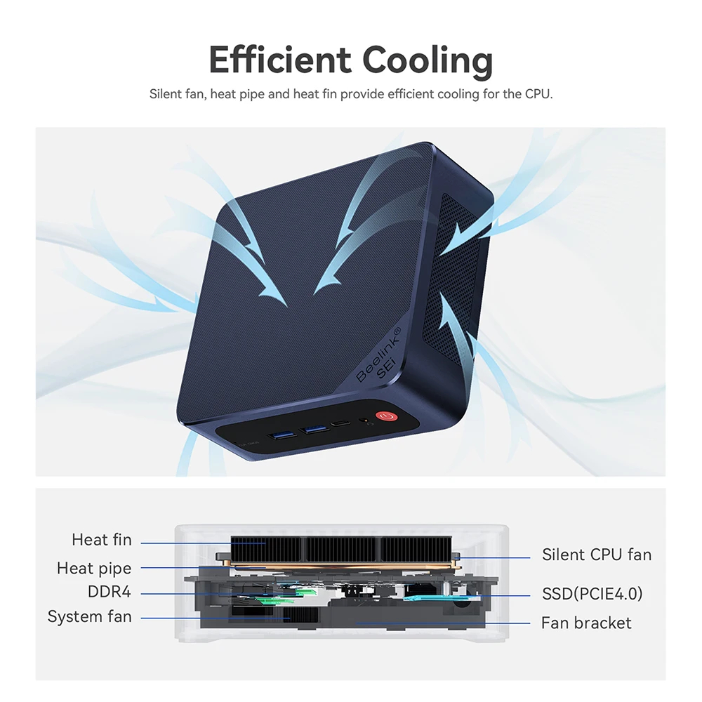 Beelink SEI12 i7-12650H Mini PC Intel Core i7 Processor RAM 32GB / ROM 500GB