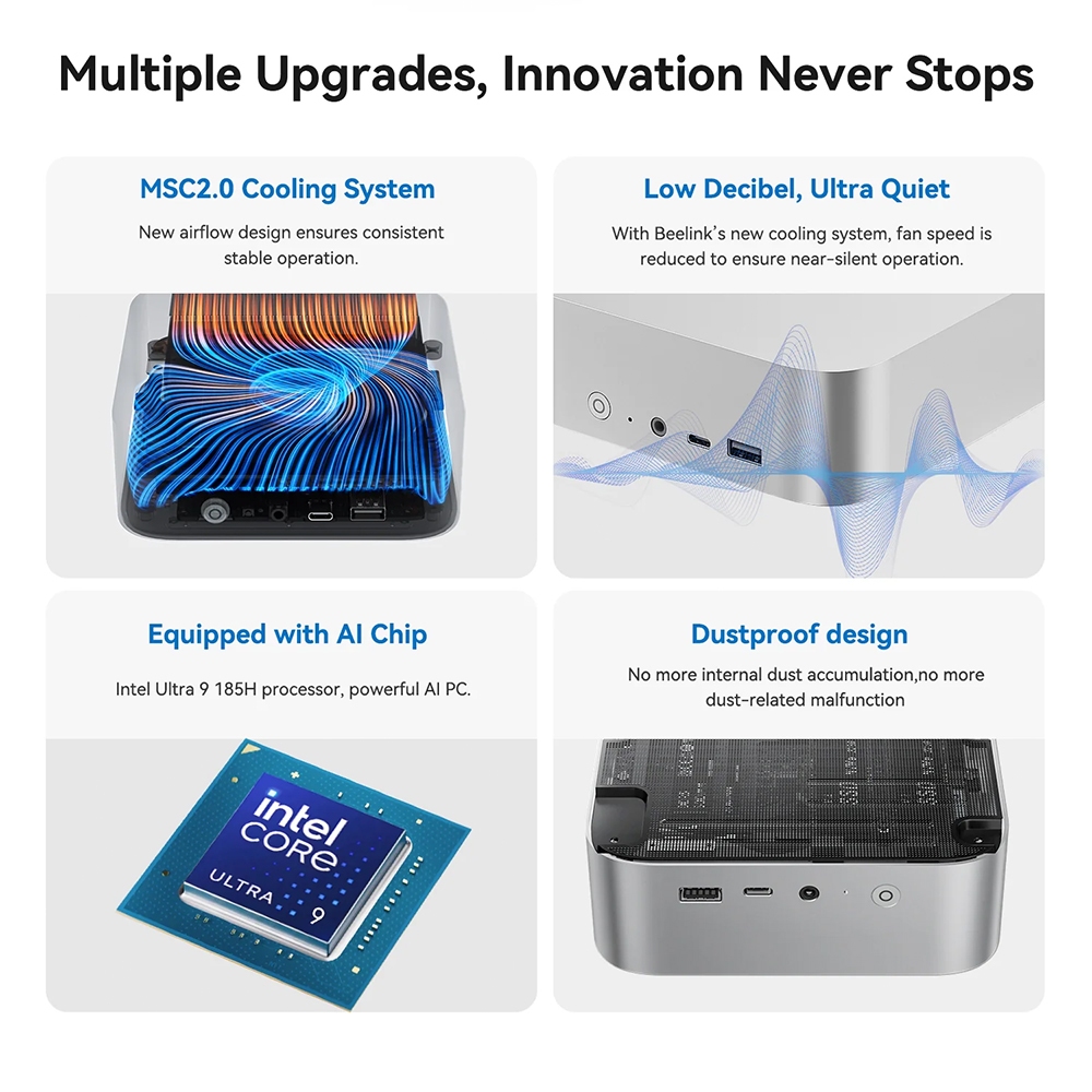 ใหม่ Beelink SEi14 Intel® Core™ Ultra 9 185H ความจำ 32GB+1TB พร้อม Windows 11 Pro