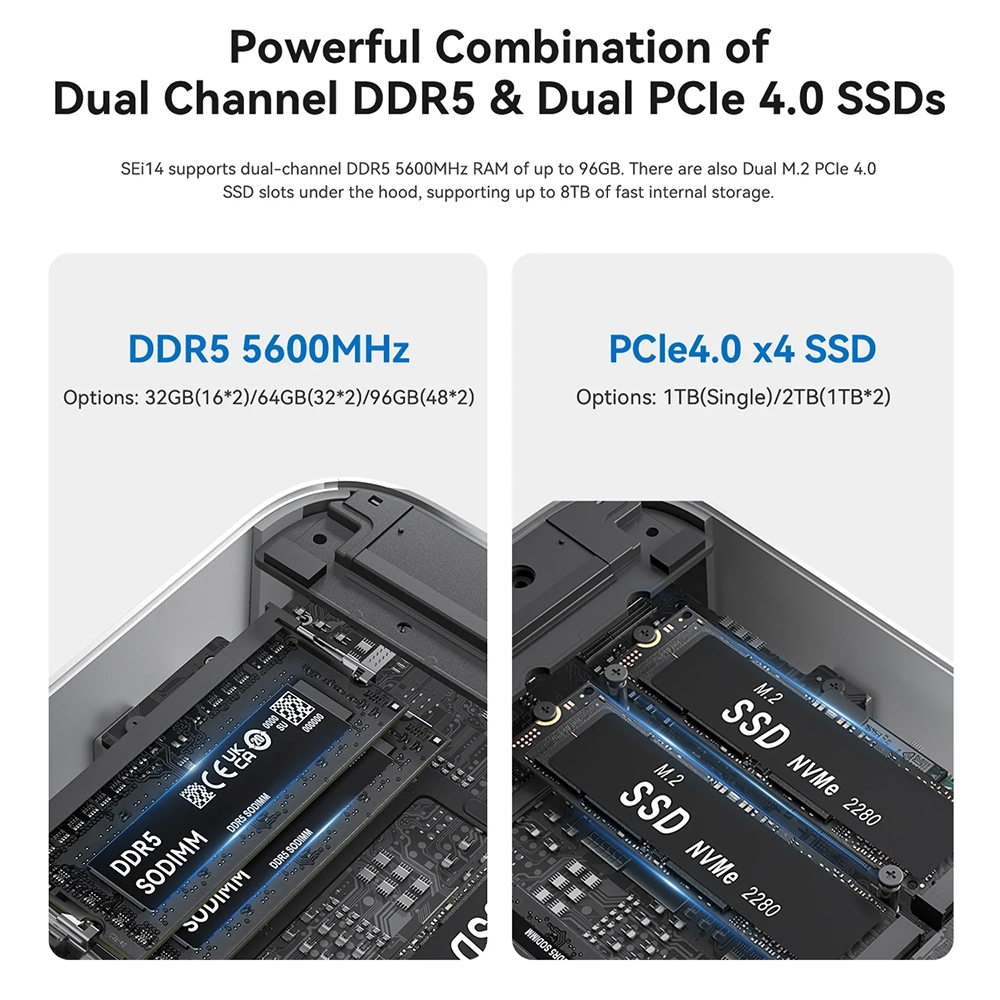 ใหม่ Beelink SEi14 Intel® Core™ Ultra 9 185H ความจำ 32GB+1TB พร้อม Windows 11 Pro