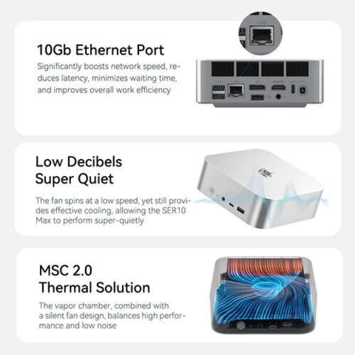 Beelink SER10 MAX รุ่นใหม่ล่าสุด 2026 ซีพียู AMD Ryzen™ AI 9 HX 470 MINI PC