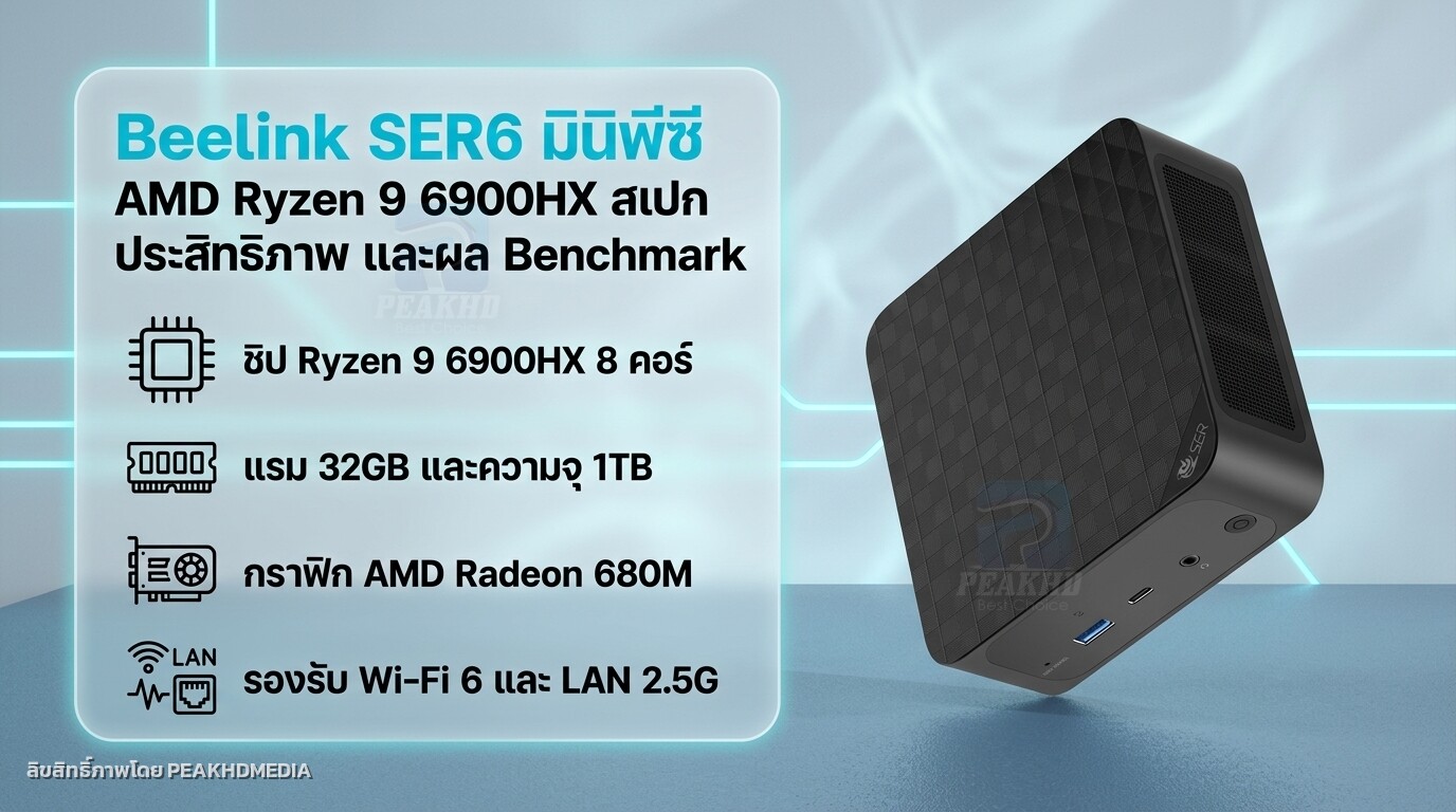 รีวิว Beelink SER6 มินิพีซี AMD Ryzen 9 6900HX สเปก ประสิทธิภาพ และผล Benchmark