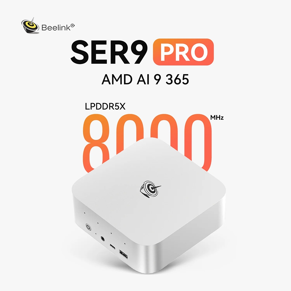 ใหม่ Beelink SER9 Pro AMD Ryzen™ AI 9 365 RAM 32GB (LPDDR5X 8000MHz) / ROM 1TB