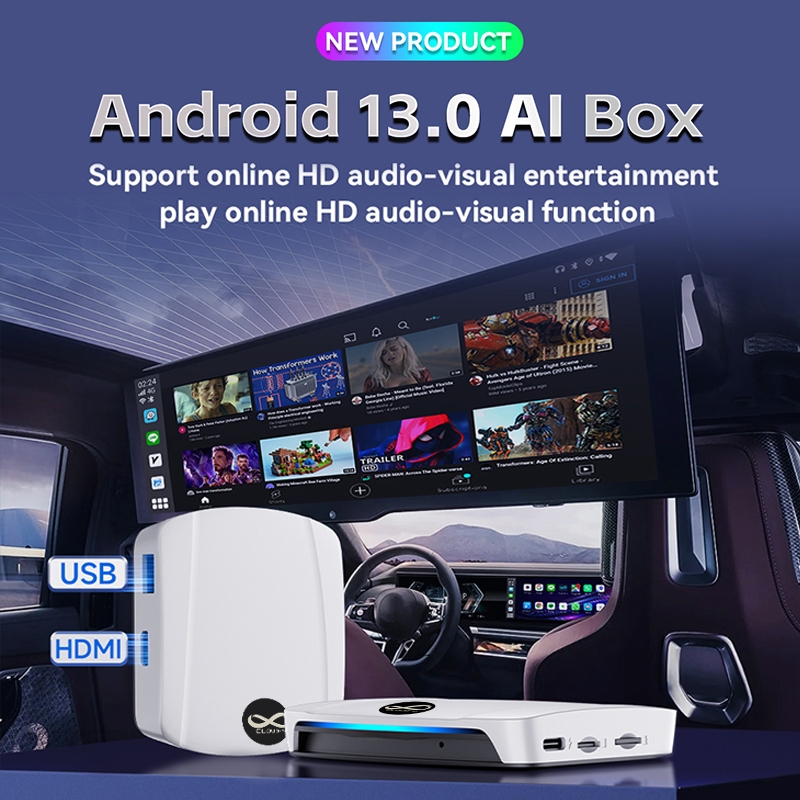 CLOUD-D Ai BOX Tbox PLUS UHD กล่องแอนดรอย APPLY Carplay และ Android Auto สำหรับรถยนต์ 8GB/128GB