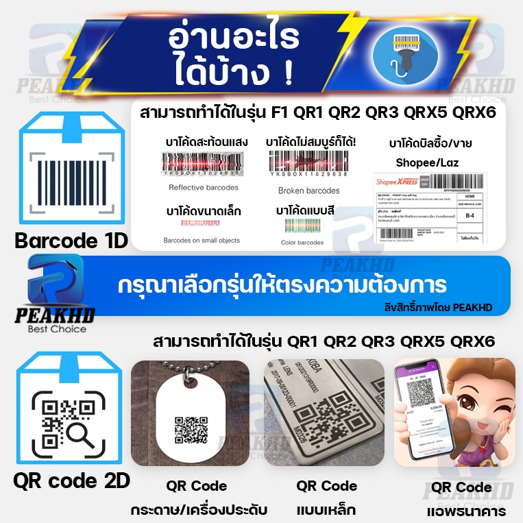 CLOUD-D Barcode scanner เครื่องอ่านบาร์โค้ด สแกนไวสุด รองรับกระแทก หลากหลายรุ่นพร้อมใช้งาน