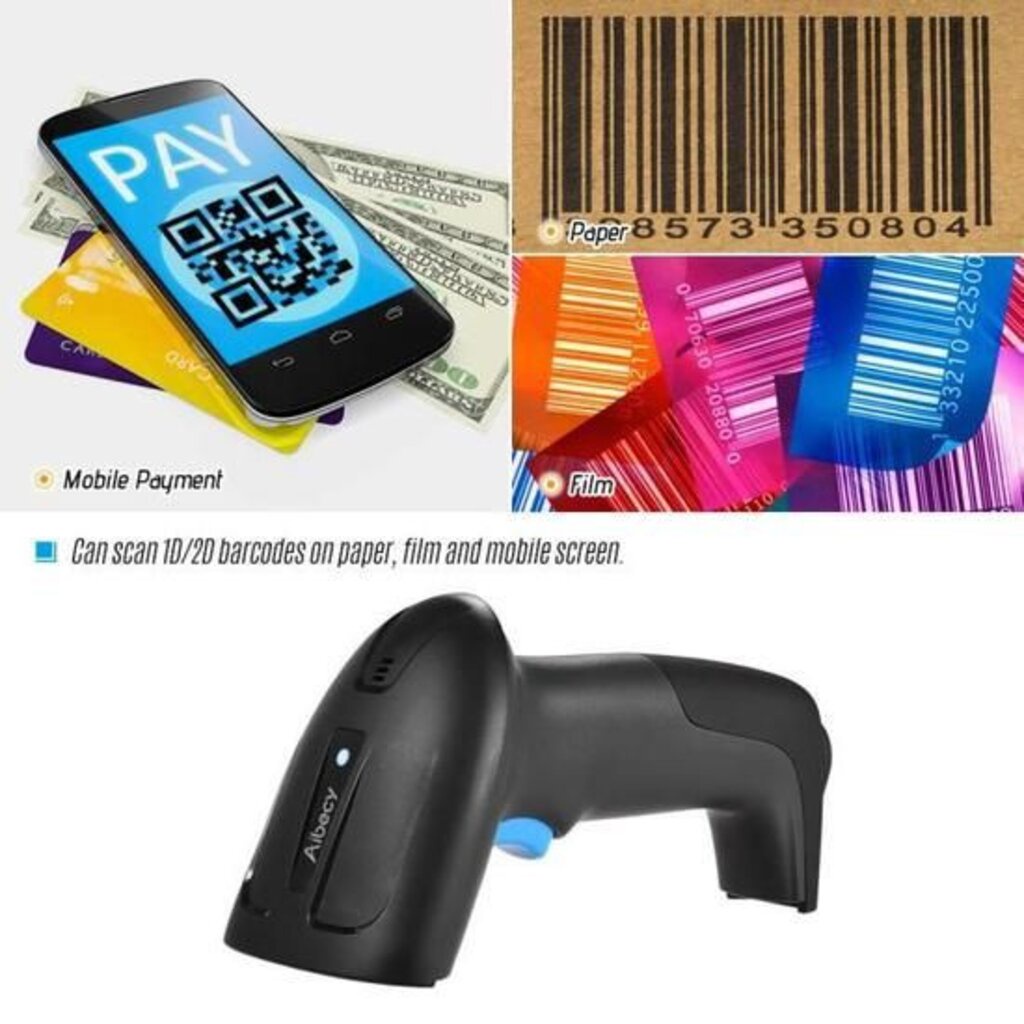 เครื่องอ่านบาร์โค้ด CLOUD-D QR2 /QRX6 ไร้สายBarcode scannerและ QR Codeได้ สแกนไว รองรับแรงกระแทก+สายยาว1.3Mประ