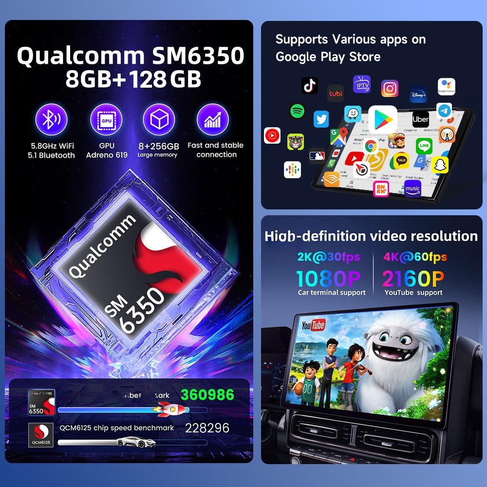 ClouD-D R4 กล่อง Ai Box Android ใหม่ รถยนต์ Android 15 Ultra 8GB+128GB CarPlay Ai Box Wireless CarPlay ualcomm