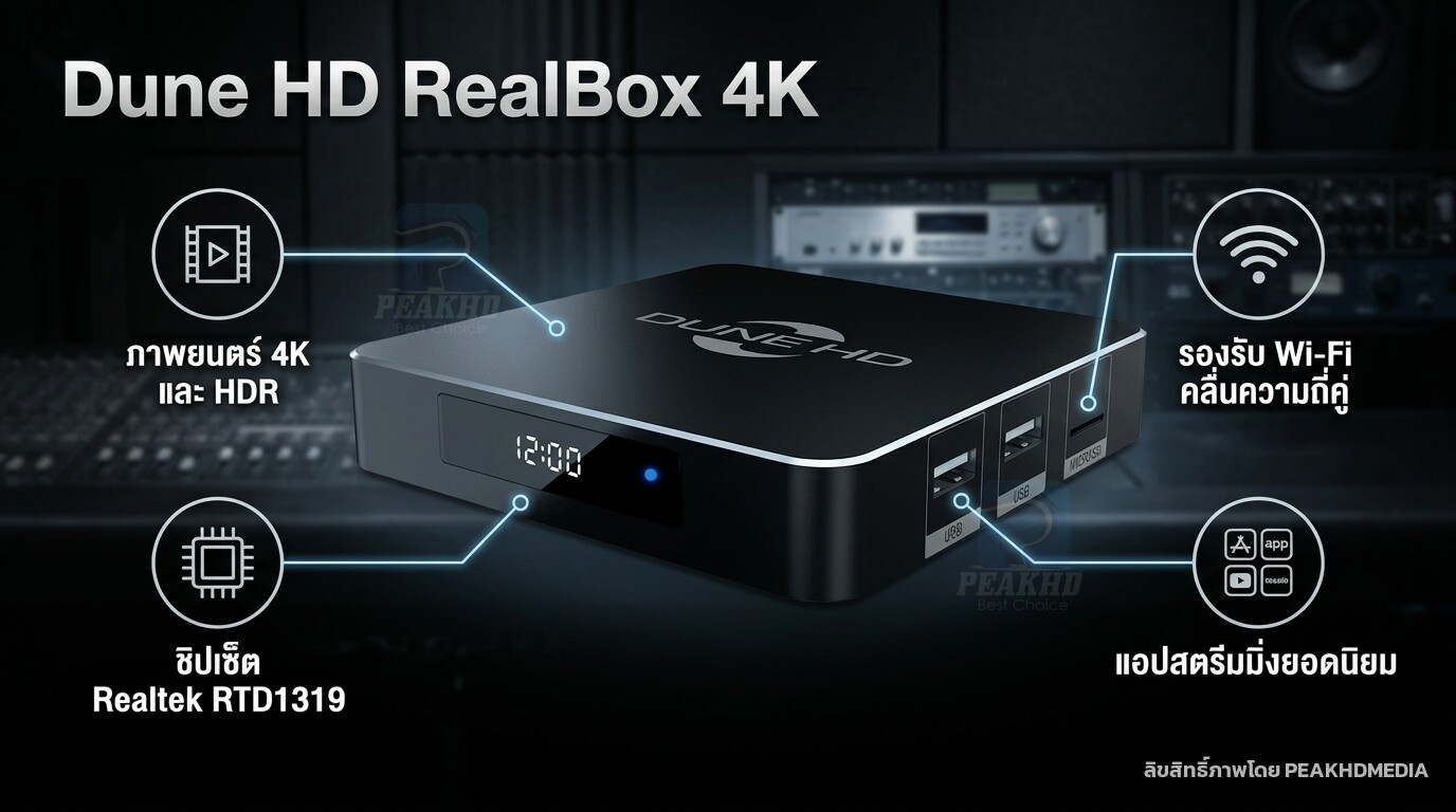 รีวิว Dune HD RealBox 4K: Realtek RTD1395 กล่องมีเดียเพลเยอร์จิ๋ว HDR10+ รองรับ 4K