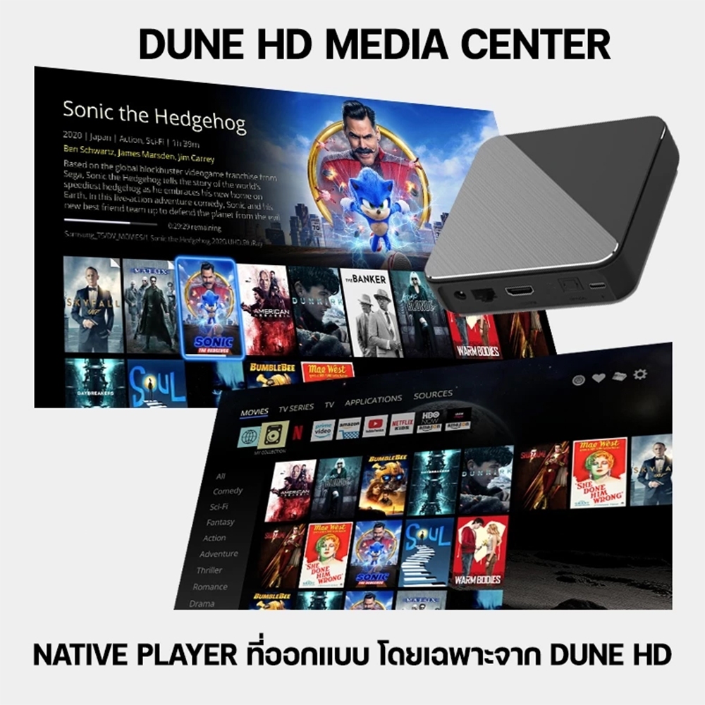 DUNE HD HOMATICS BOX R4K PLUS กล่อง Streaming 4K+Media Player เล่นไฟล์หนังได้+Dune HD Media Center