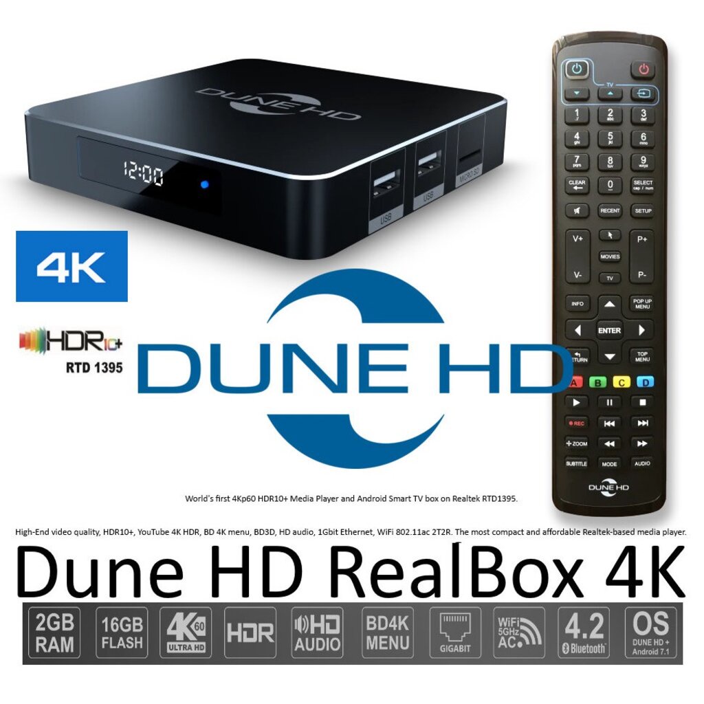 🔥 ลดเพิ่ม! DUNE HD REALBOX 4K RAM 2GB/16GB REALTEK1395 RTD มีใบอนุญาต