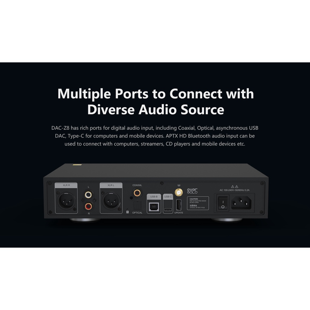 EVERSOLO DAC-Z8 คุณภาพสูง ด้วย Chipset เสียง DAC-Amp ES 9038Pro
