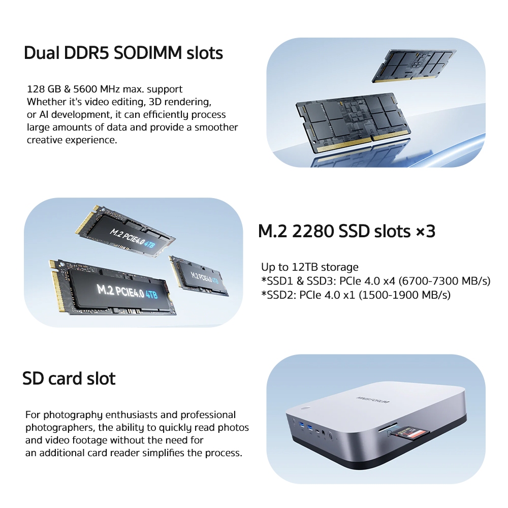 MINISFORUM AI X1 Pro มินิพีซีใหม่ AMD Ryzen AI 9 HX 370 หรือ HX 470 ขนาดความจำ RAM 32GB + ROM 1TB SSD