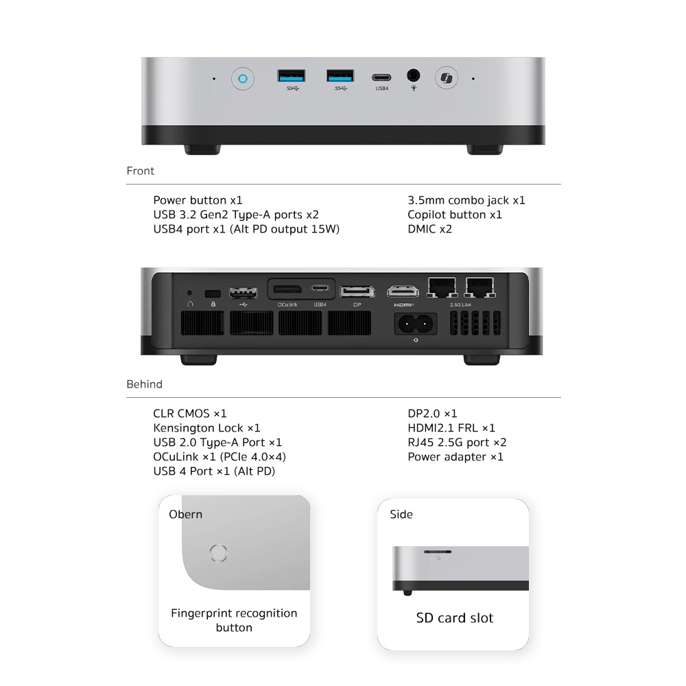 MINISFORUM AI X1 Pro มินิพีซีใหม่ AMD Ryzen AI 9 HX 370 หรือ HX 470 ขนาดความจำ RAM 32GB + ROM 1TB SSD