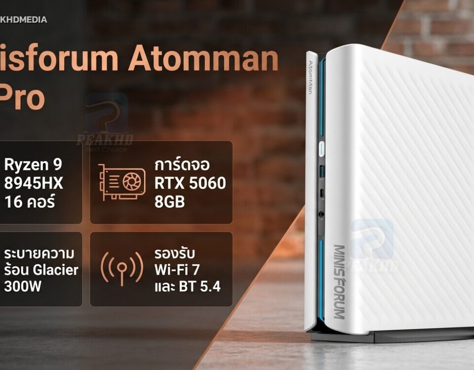 รีวิว Minisforum Atomman G1 Pro: AMD Ryzen 9 8945HX + RTX 5060 8GB — สเปก ผลทดสอบ Benchmark