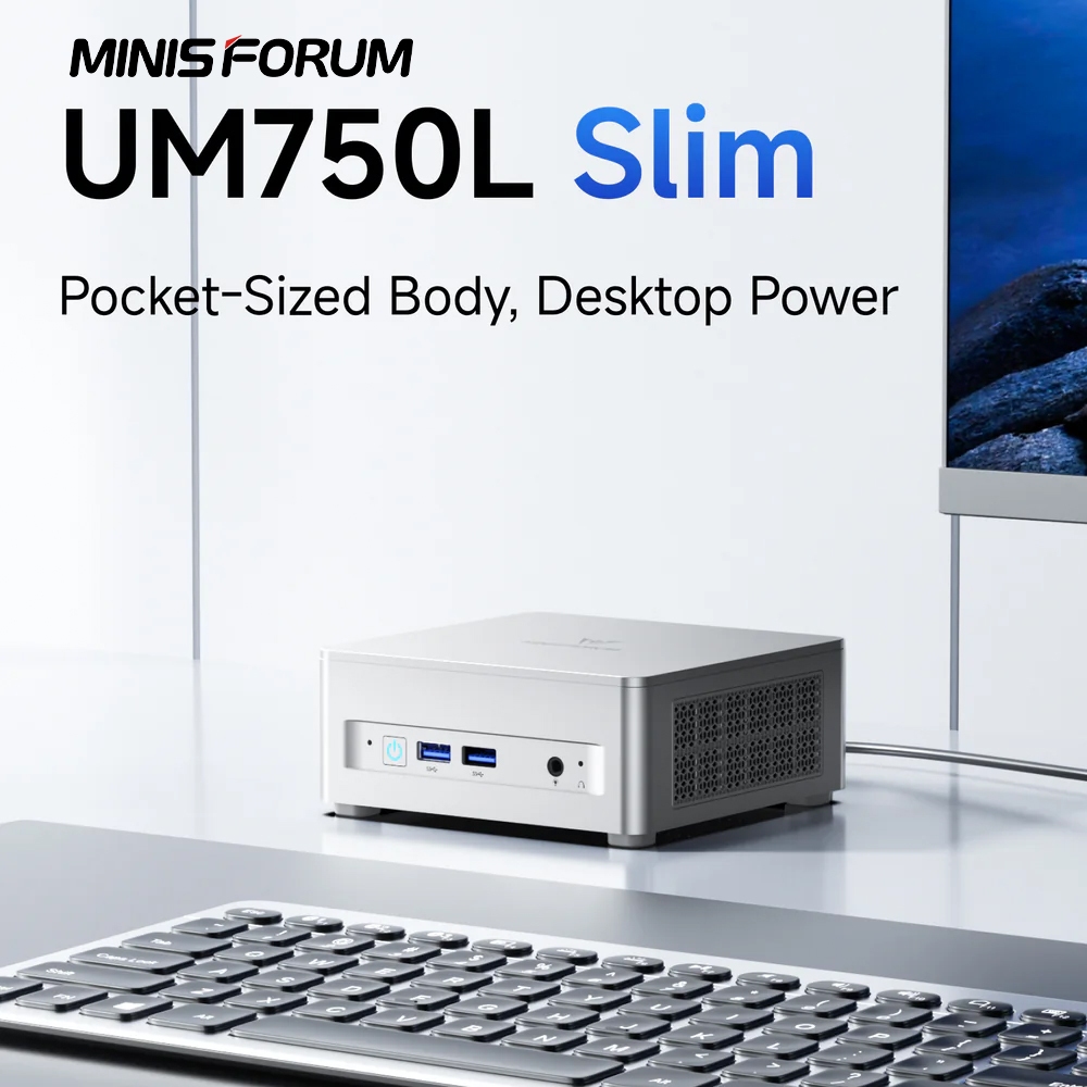MINISFORUM UM750L Slim มินิพีซีใหม่ CPU AMD Ryzen™5 7545U ขนาด 16GB RAM+1TB SSD ใช้ระบบ Windows 11