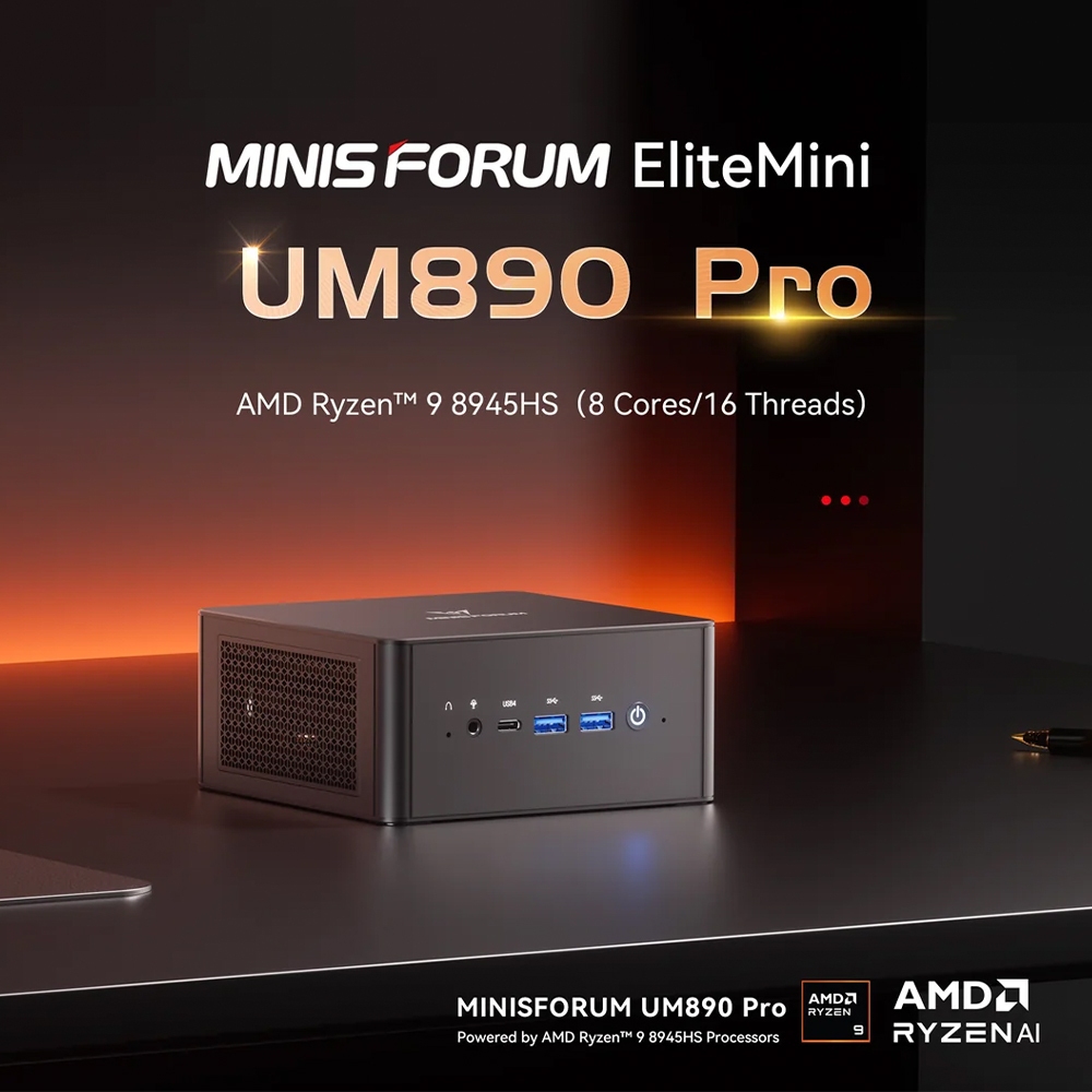 MINISFORUM UM890 Pro รุ่นใหม่ AMD Ryzen 9 8945HS ขนาด RAM 32GB + ROM 1TB และ Ram 16GB+ Rom 1TB