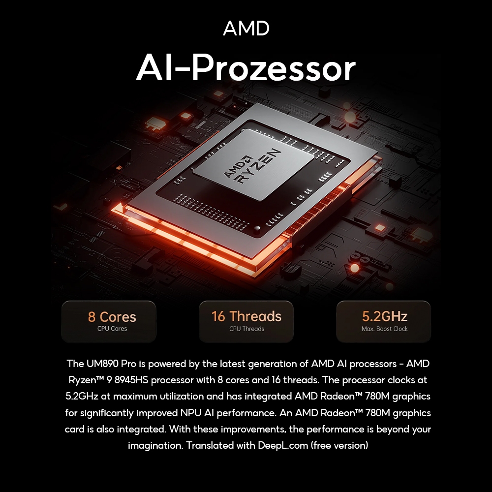 MINISFORUM UM890 Pro รุ่นใหม่ AMD Ryzen 9 8945HS ขนาด RAM 32GB + ROM 1TB และ Ram 16GB+ Rom 1TB