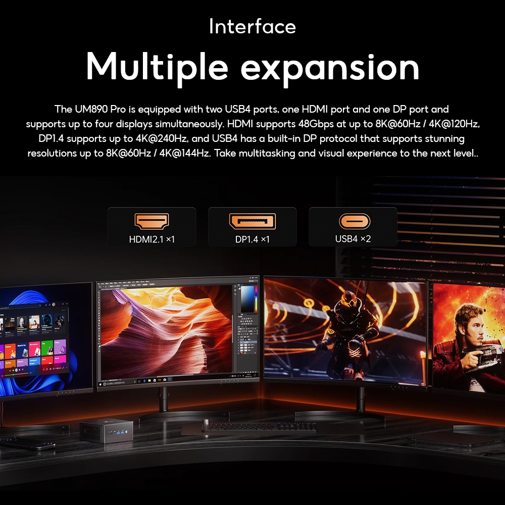 MINISFORUM UM890 Pro รุ่นใหม่ AMD Ryzen 9 8945HS ขนาด RAM 32GB + ROM 1TB และ Ram 16GB+ Rom 1TB