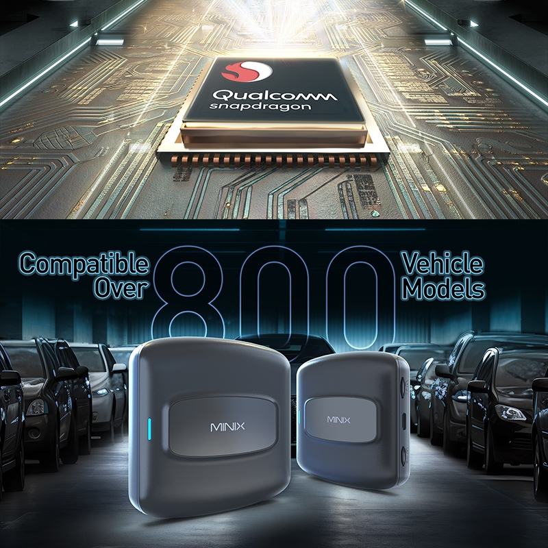 Minix CA480 Wired CP to Android Al Media Hub สำหรับ Carplay / Android 12 / RAM 8GB+ROM 128GB