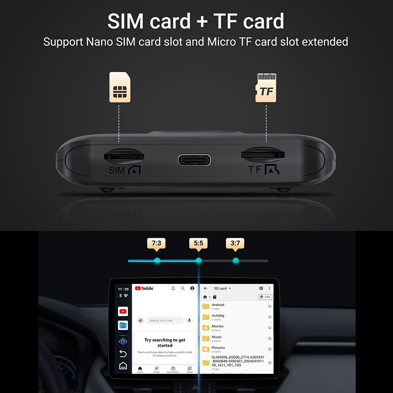 Minix CA480 Wired CP to Android Al Media Hub สำหรับ Carplay / Android 12 / RAM 8GB+ROM 128GB