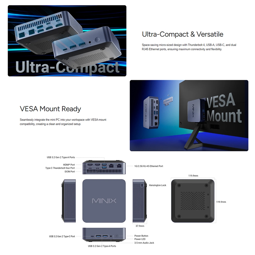 Minix NGC N512 Mini PC ใหม่ ระบบ Intel® Core™ i5-12600H with RAM 16GB ROM 512GB SSD