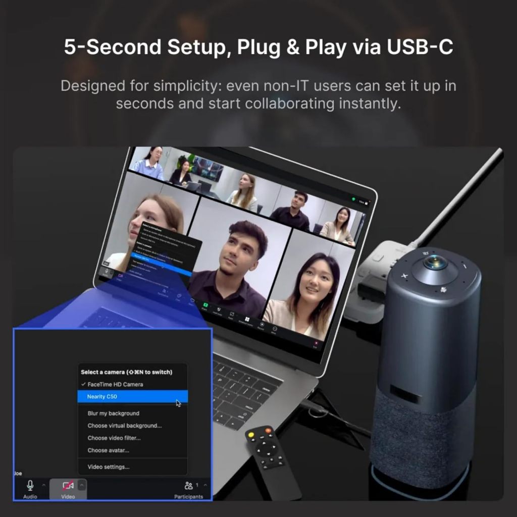 (ใหม่ 2026)กล้อง Nearity C50 Video Conferencing Camera for Seamless Hybrid Meetings สำหรับการประชุม