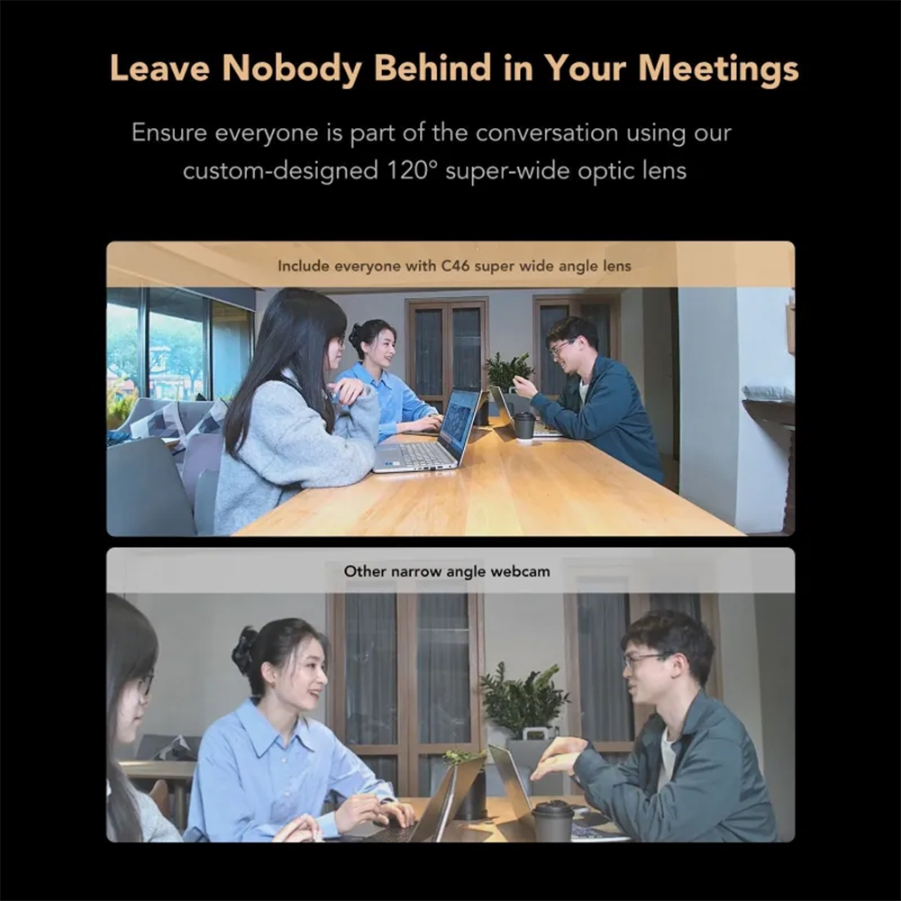 Nuroum C46 All-in-one 4K Meeting Camera กล้องประชุม 4K มุมมอง 120° เซ็นเซอร์ SONY CMOS 8MP มีไมค์ตัดเสียงรบกวน