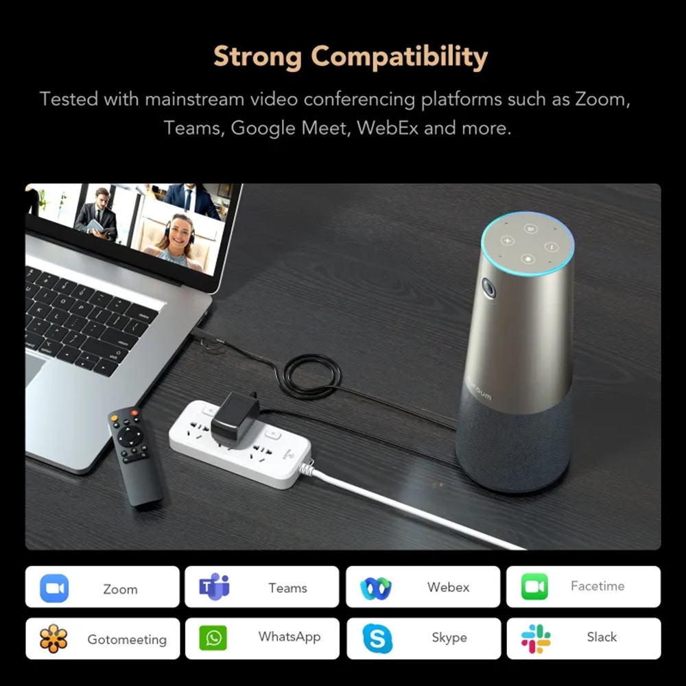 Nuroum C46 All-in-one 4K Meeting Camera กล้องประชุม 4K มุมมอง 120° เซ็นเซอร์ SONY CMOS 8MP มีไมค์ตัดเสียงรบกวน