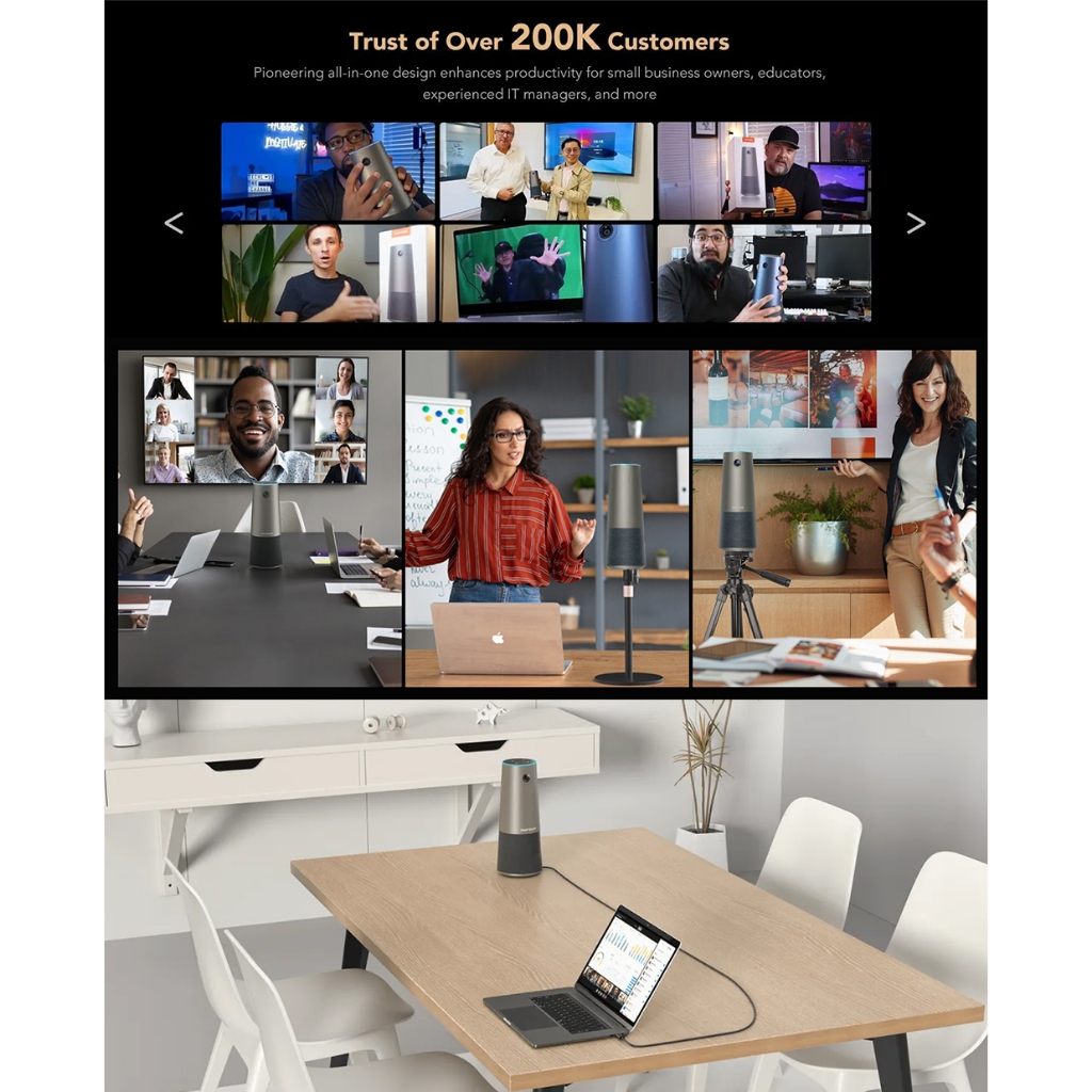 Nuroum C46 All-in-one 4K Meeting Camera กล้องประชุม 4K มุมมอง 120° เซ็นเซอร์ SONY CMOS 8MP มีไมค์ตัดเสียงรบกวน