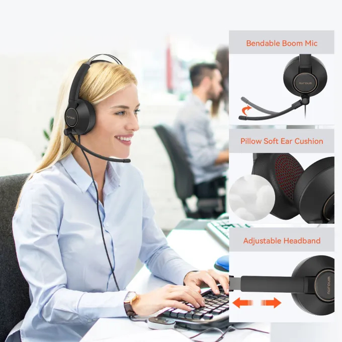Nuroum HP11DU Business Headset for Hybrid Work