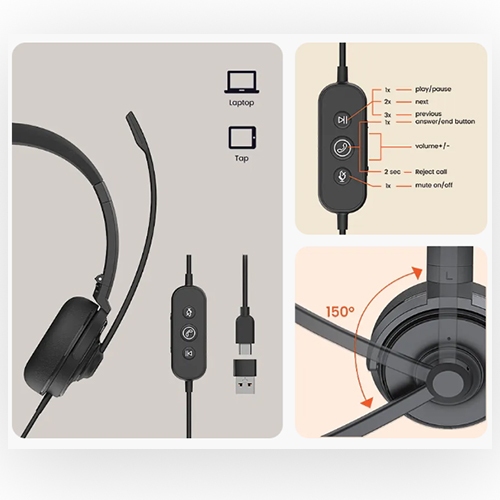 NUROUM HP20 USB HEADSET หูฟังพร้อมไมค์