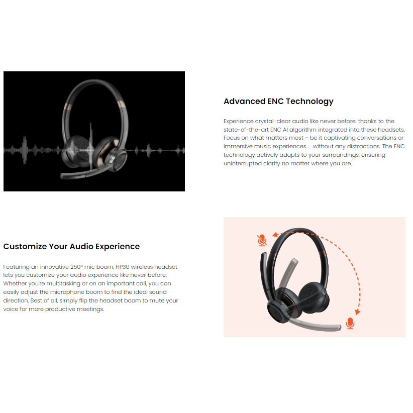 Nuroum HP30 Wireless Bluetooth Headset หูฟัง Bluetooth 5.0