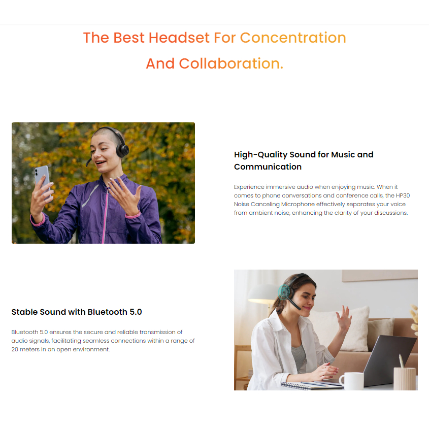 Nuroum HP30 Wireless Bluetooth Headset หูฟัง Bluetooth 5.0