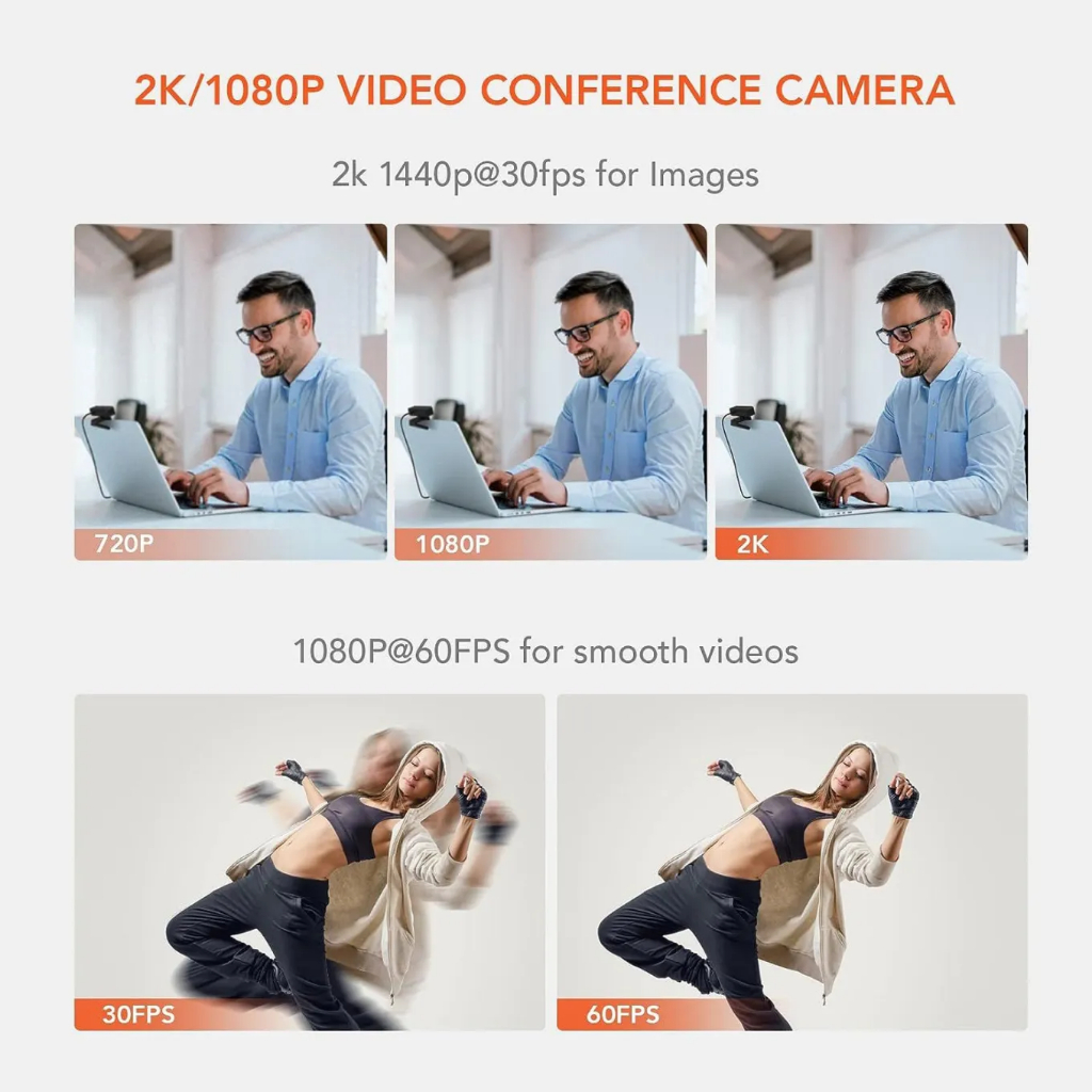 Nuroum V11 2K AI-Powered Business Webcam กล้องเว็บแคม คมชัด 1440p 2K WDR
