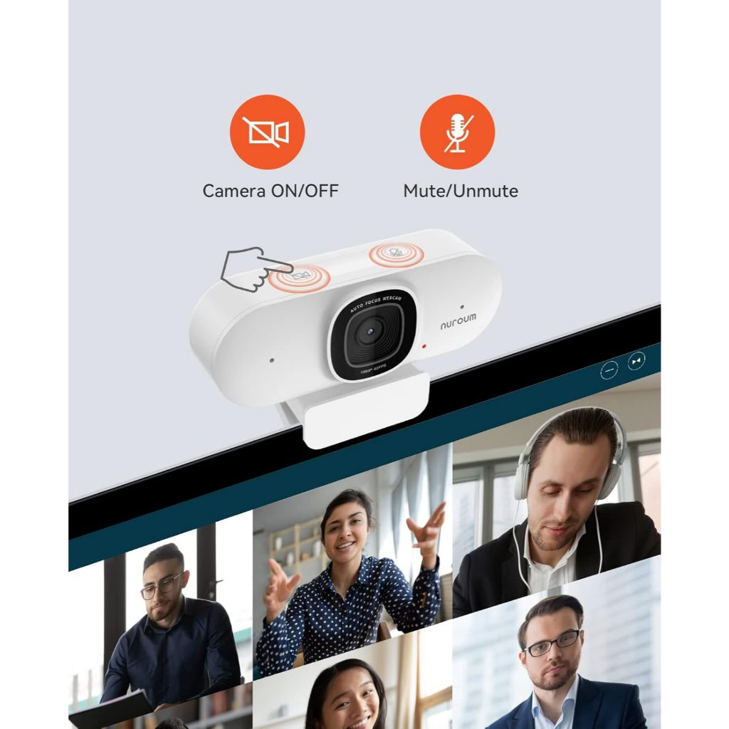 Nuroum V15-AF 2K Image Webcam For Streaming กล้องเว็บแคม Video 1080p