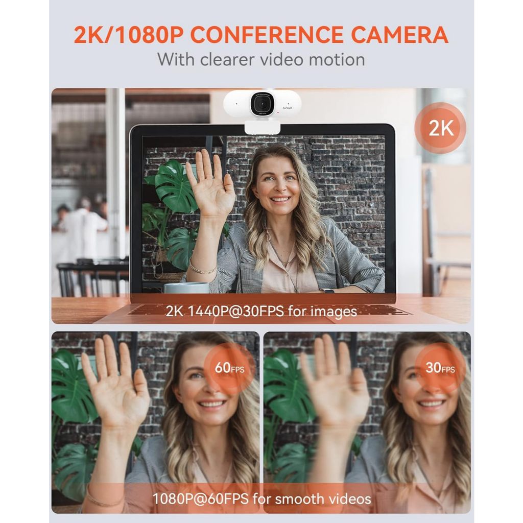 Nuroum V15-AF 2K Image Webcam For Streaming กล้องเว็บแคม Video 1080p