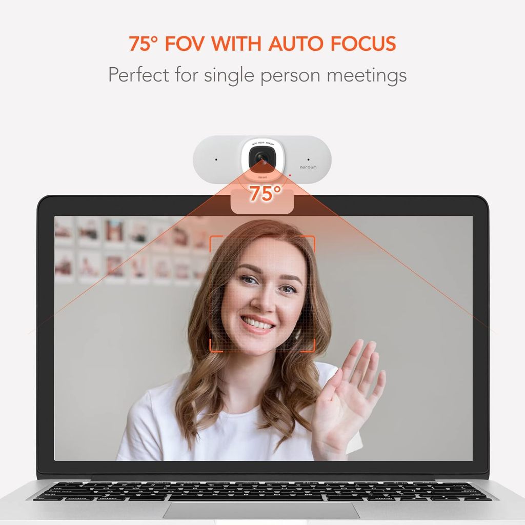 Nuroum V15-AFL 2K Image Webcam+Ring Light For Streaming กล้องเว็บแคม Video 1080p