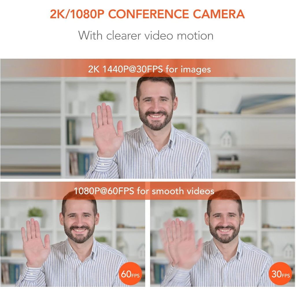 Nuroum V15-AFL 2K Image Webcam+Ring Light For Streaming กล้องเว็บแคม Video 1080p