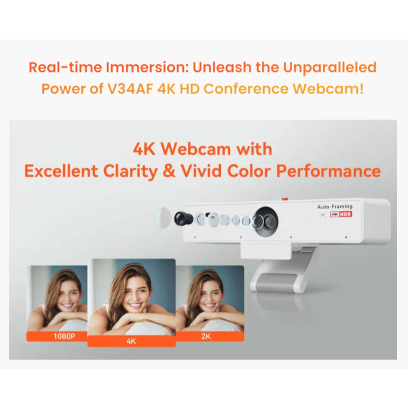 NUROUM V34AF 4K CONFERENCE WEBCAM กล้องเว็บแคม คมชัด 4K HD