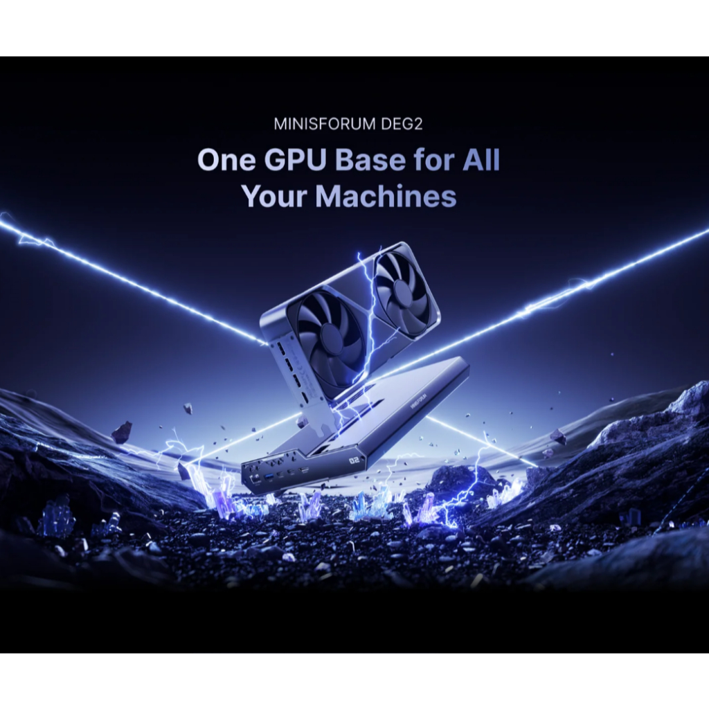 (Official) Minisforum DEG2 eGPU Dock OCuLink and Thunderbolt 5 ports Optimized for AI and Creation Workflows