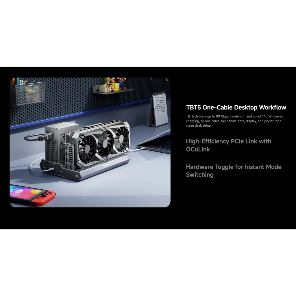 (Official) Minisforum DEG2 eGPU Dock OCuLink and Thunderbolt 5 ports Optimized for AI and Creation Workflows