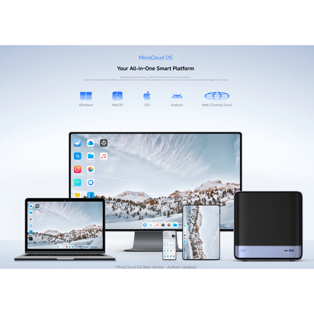 MINISFORUM N5 AIR, AMD RYZEN 7 H255, 16GB+64GB OS MINICLOUD